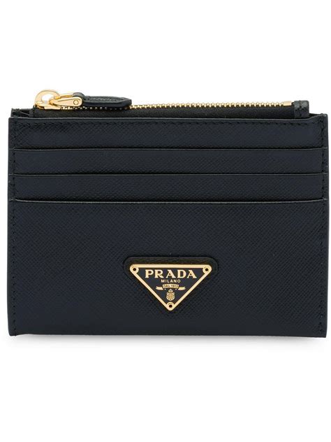 prada black saffiano leather card holder|prada credit card holder wallet.